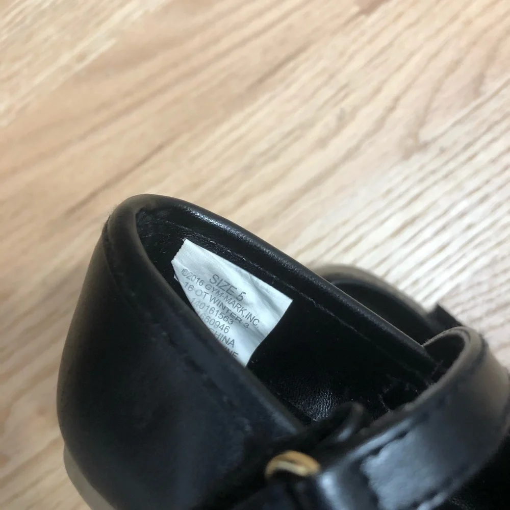 Gymboree Cat Flats Sz 5 Black Gold